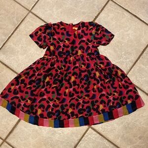 Briton girls Kids Dress with Vibrant Red and Black Colorful Design.  Size 6Y